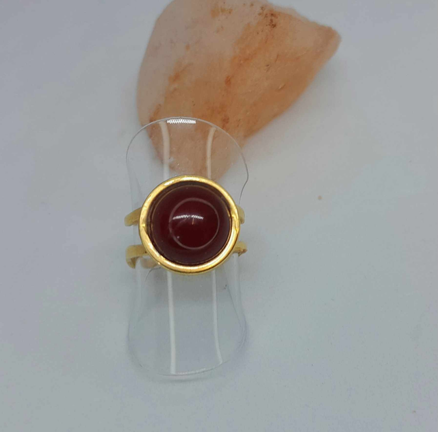 Bague cornaline en acier or inoxydable