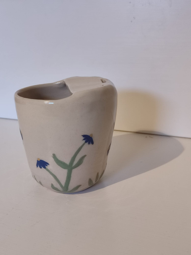 Reusable To Go Cup 'Blue Flowers'
