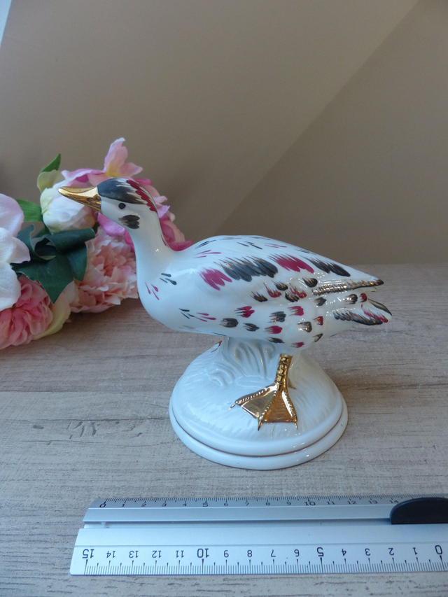 Sculpture Oiseau Canard en Porcelaine Fine Portugal, Statuette en Porcelaine Oiseau Canard Décoration Maison Campagne Cottage Collection