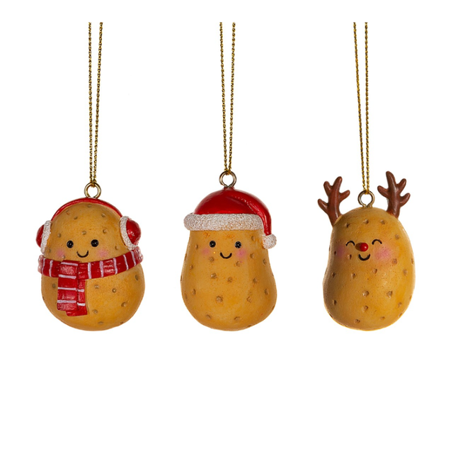 Kersthanger aardappels set 3
