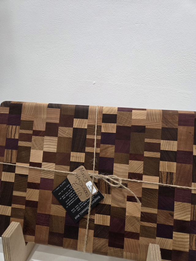 Mixed Hardwood Chaos Pattern End Grain Wooden Chopping Board - AH-024