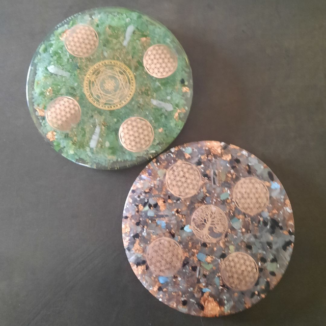 Plateau Recharge Orgonite 19,5 cm Personnalisé
