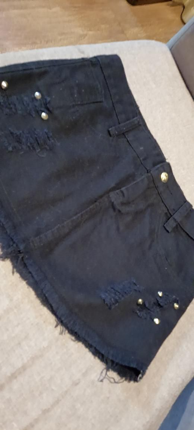 Saia Jeans Preta T/34