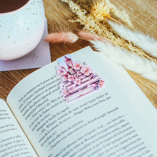 06 - Marque-Pages Magnétique - Château Fleuri