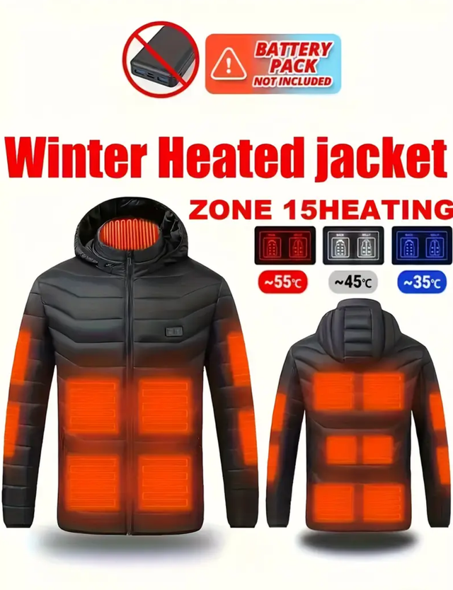 Veste chauffante hiver – 15 zones de chaleur
