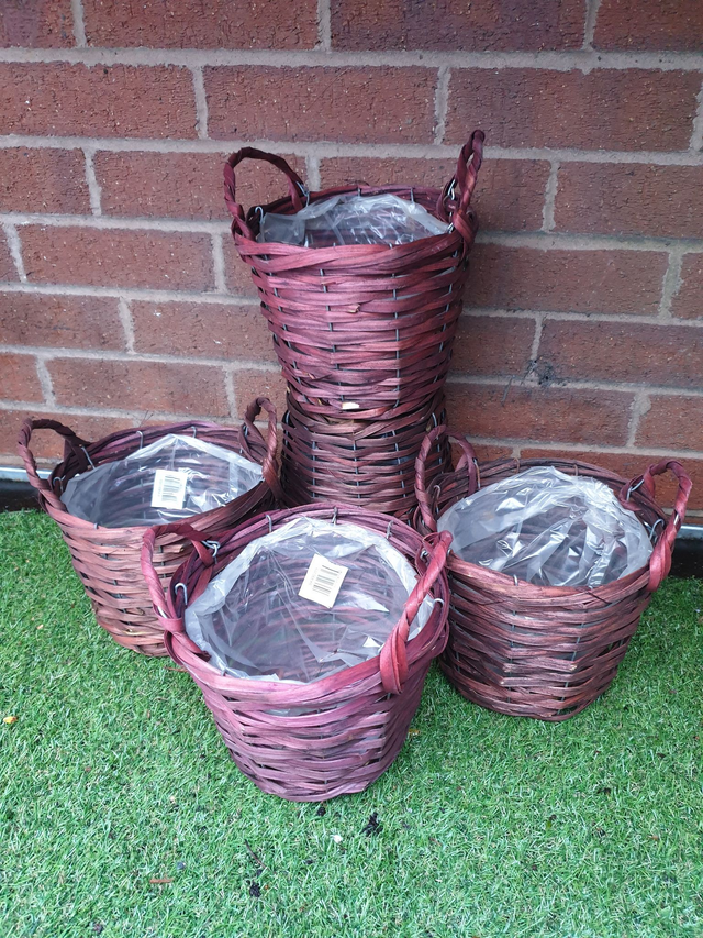 Chestnut Brown Indoor Basket - With Handles