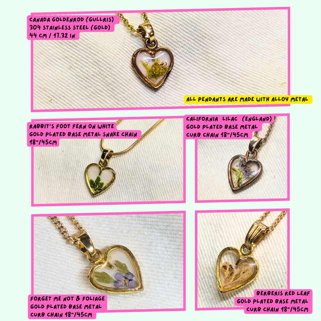Heart Pendant | Necklace | Real Flower Pendants