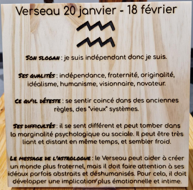 Gravure sur bois du Verseau