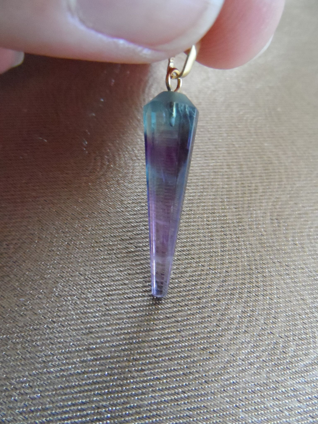 Pendentif à facettes en Fluorite