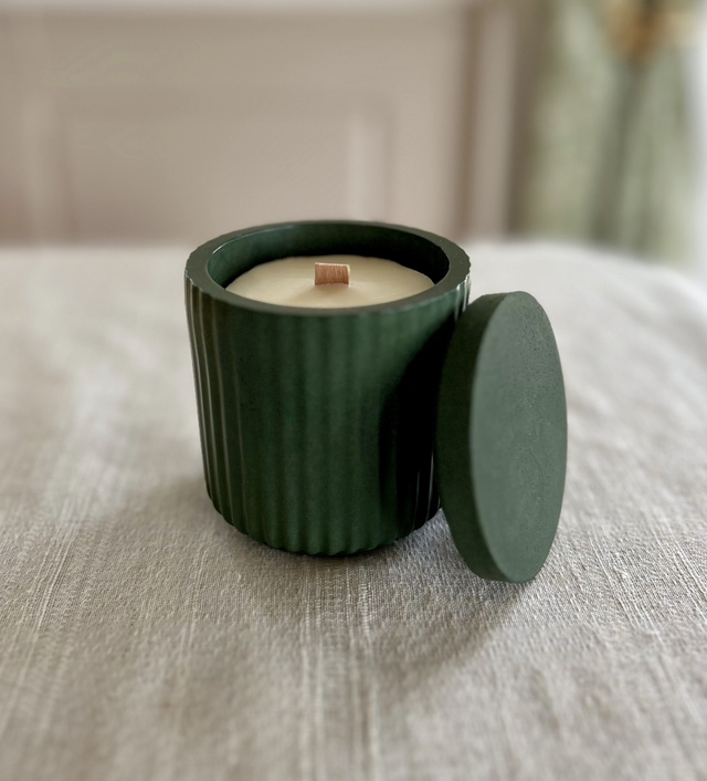Jesmonite Ribbed Candle Jars (in a range of colours)