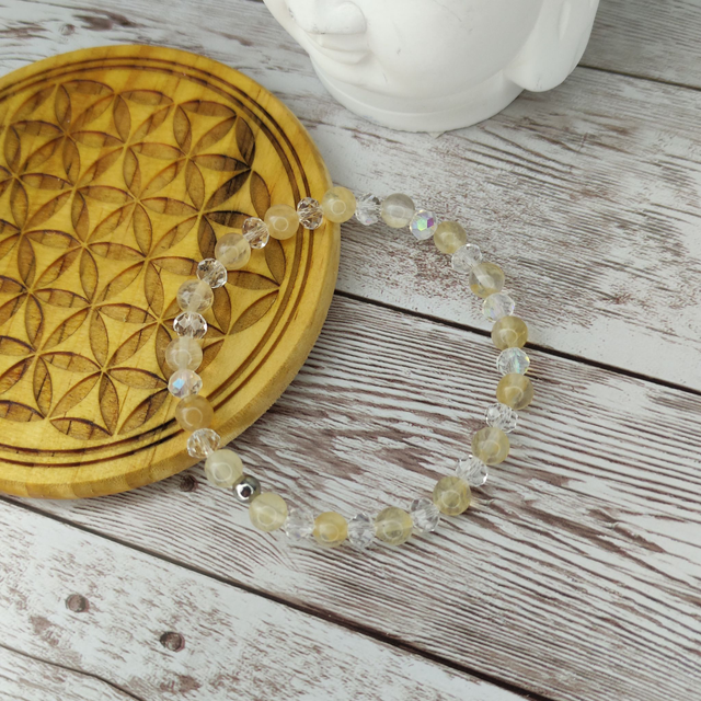 Bracelet &quot;Citrine et cristal&quot;