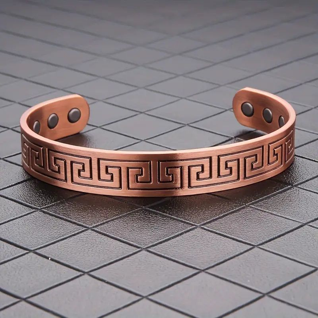 Bracelet magnétique en cuivre ajustable design minimaliste 