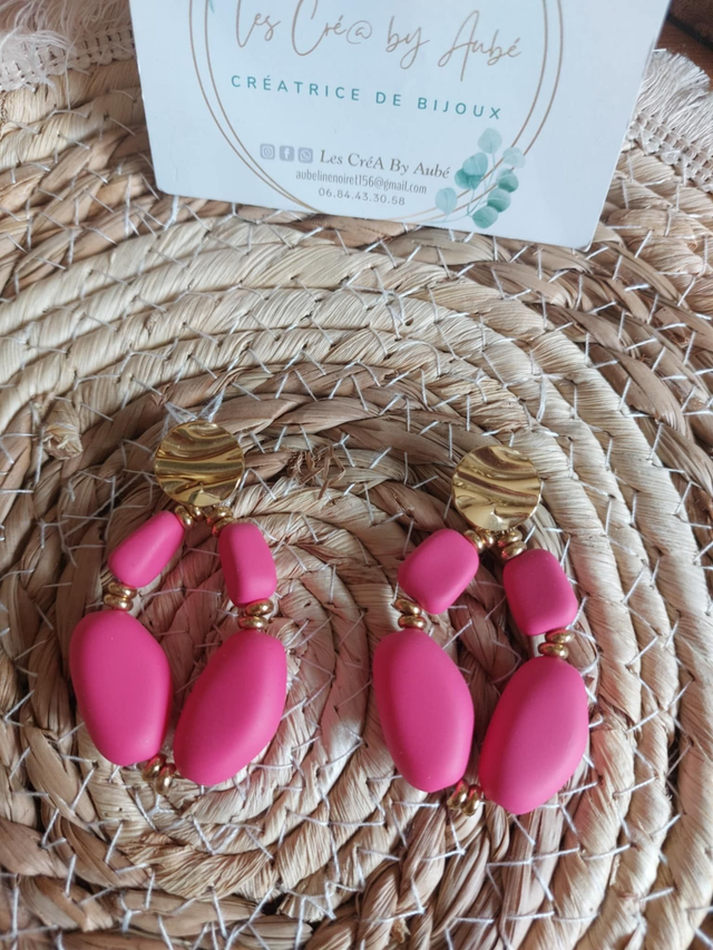 BO CHIC PERLES FUSHIA/ ACIER INOXYDABLE 0000873