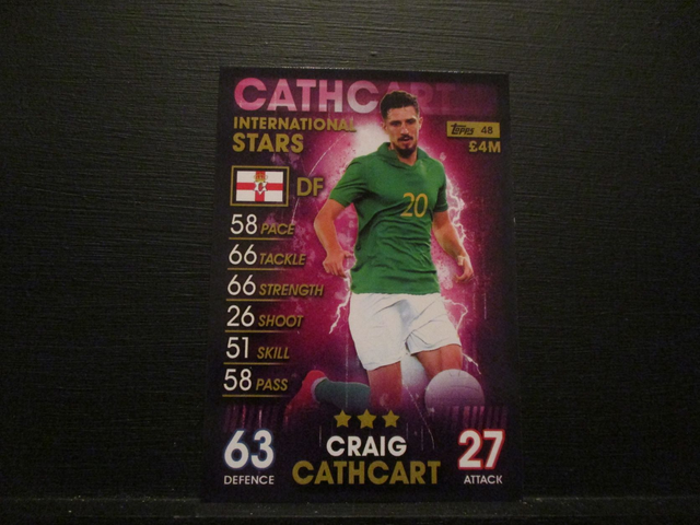 Craig Cathcart - International Stars Match Attax 101 Original Trading Card
