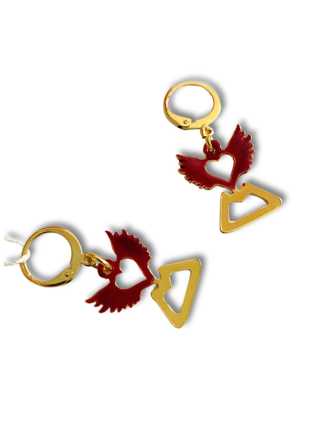 Orecchini cerchietto vesuvio con ali