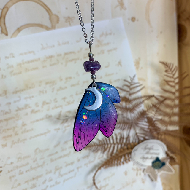 Collier - Fée Améthyste - Nuit étoilée