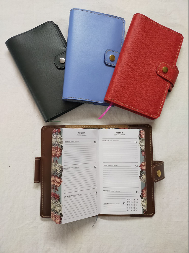 Protège-agenda en cuir 