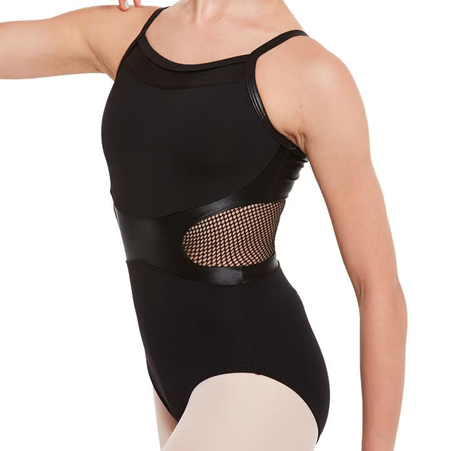 So Danca Mesh shiny waist panel leotard