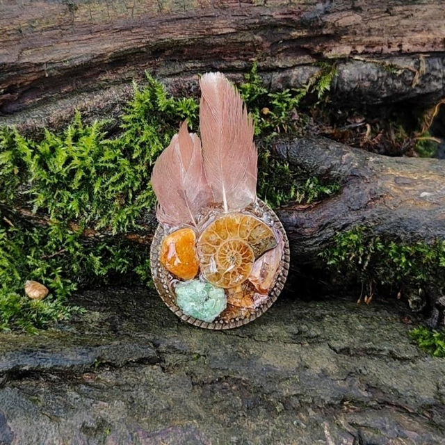 Broche de Sorcière &quot;L&#039;Amulette du Rouge Gorge&quot;