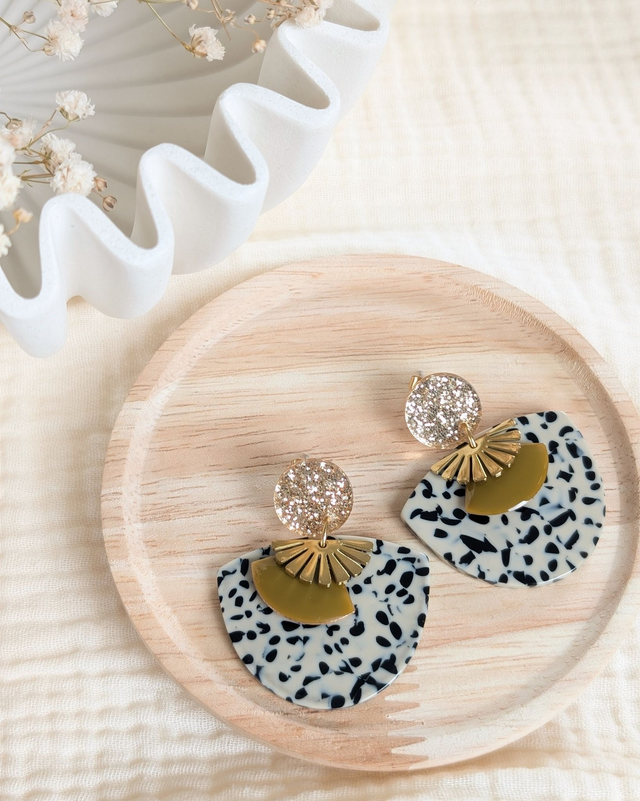 Boucles d'oreilles SUZON vert olive