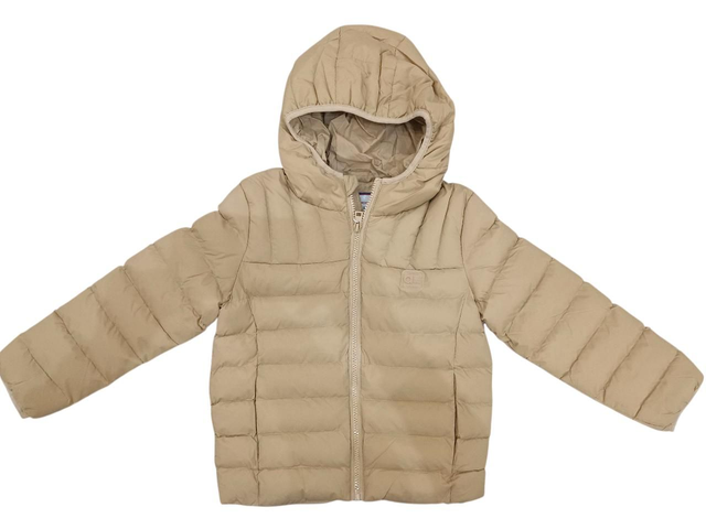 Doudoune capuche beige