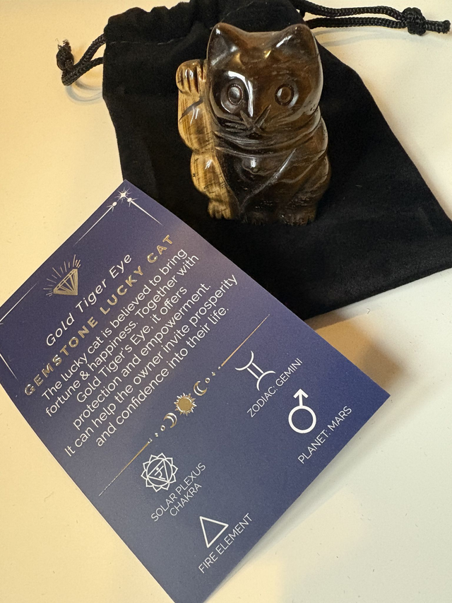 Golden Tiger Eye Lucky Cat