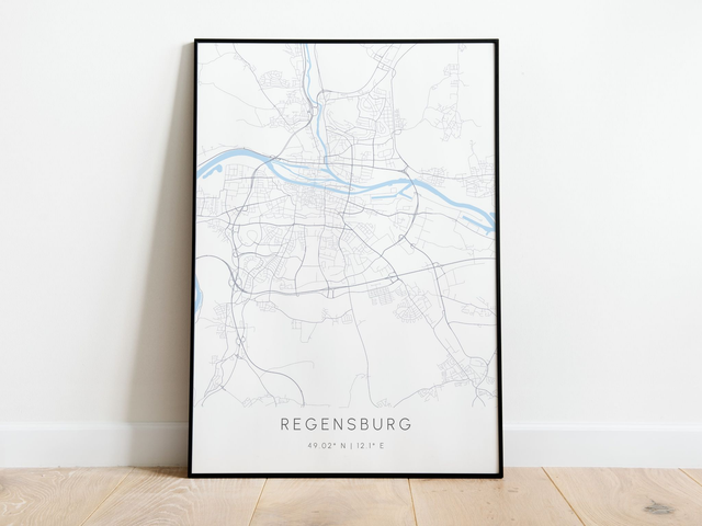 Regensburg Stadtkarte | Druck | Poster