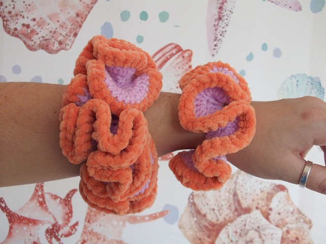 Turquoise and Purple Mini Scrunchie