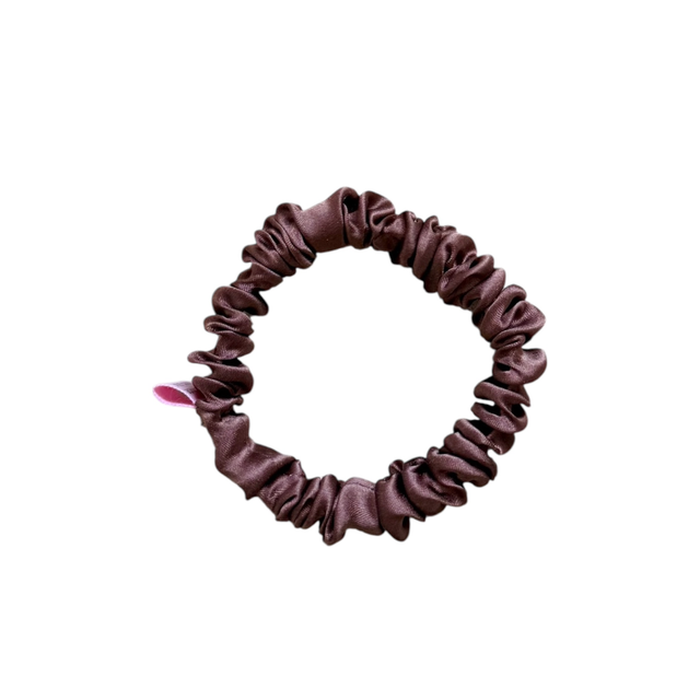 Chouchou en soie - Taille Skinny - Moka