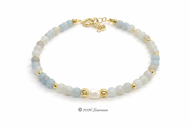 Bracelet « Anen » en angélite bleue 