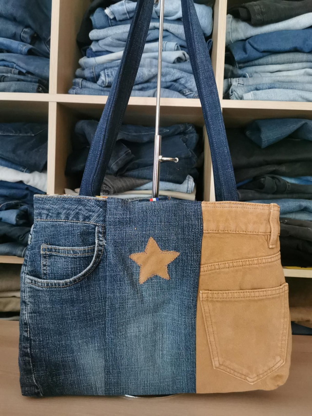 Sac à main #237 - Mariage de jeans et de motif ancien