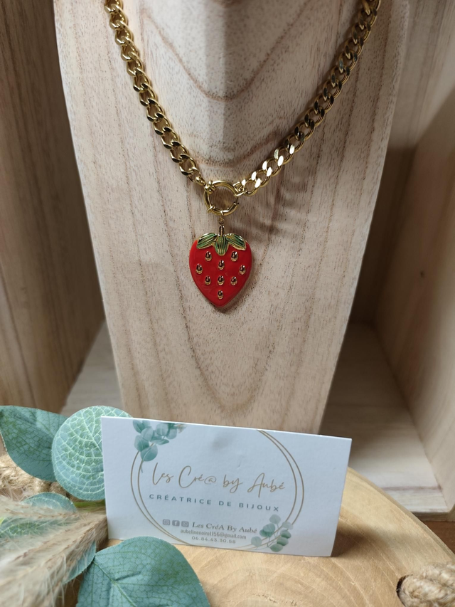 COLLIER FRAISE / ACIER INOXY GOLD 0000651