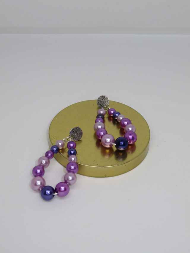 Boucle d'oreille style Charlie mix violet