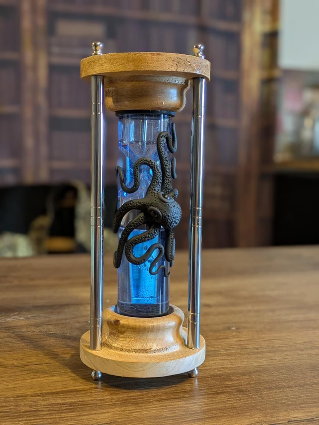 Sablier Tube pieuvre 1mn bleu foncé