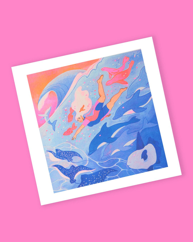 Affiche imprimée en risographie Ocean dream