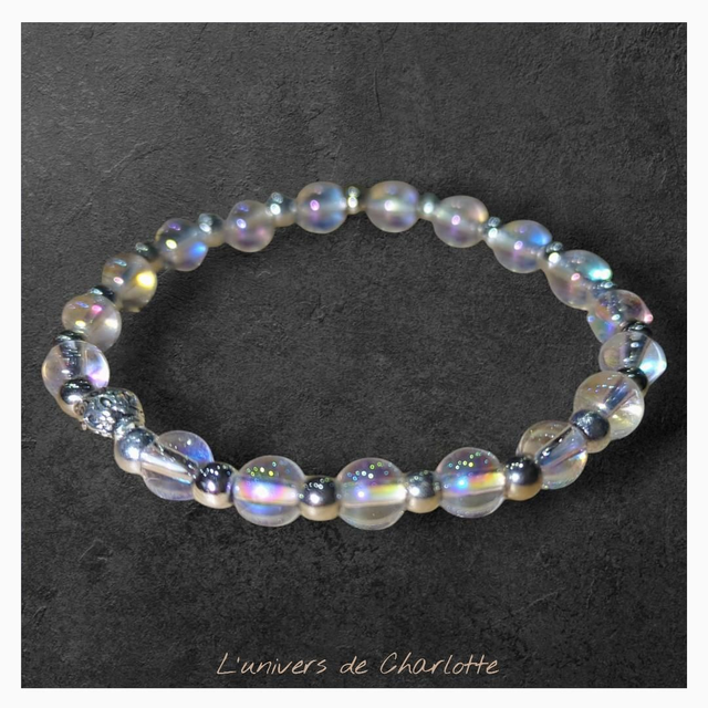 Bracelet "Cristal de roche aqua aura" BR-406