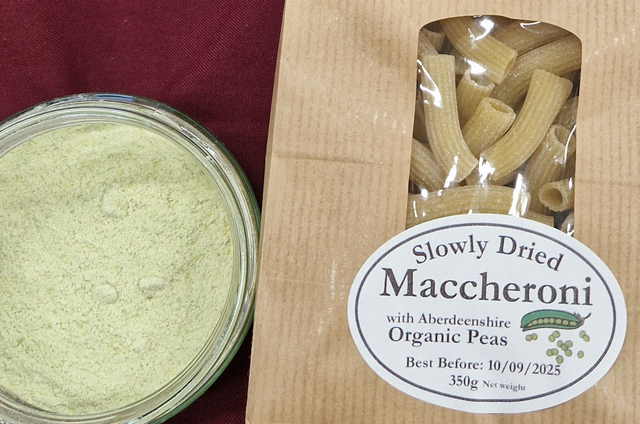 Maccheroni with Organic Aberdeenshire Peas