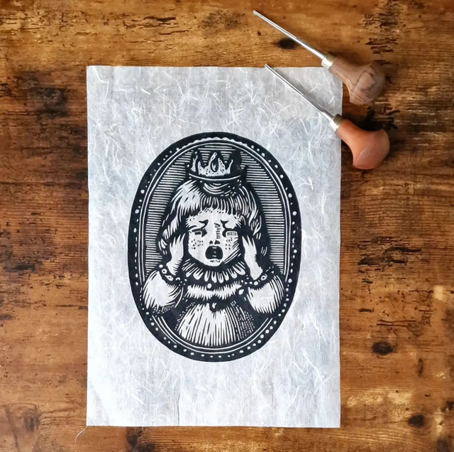Linogravure - Petite Fille - Dolly