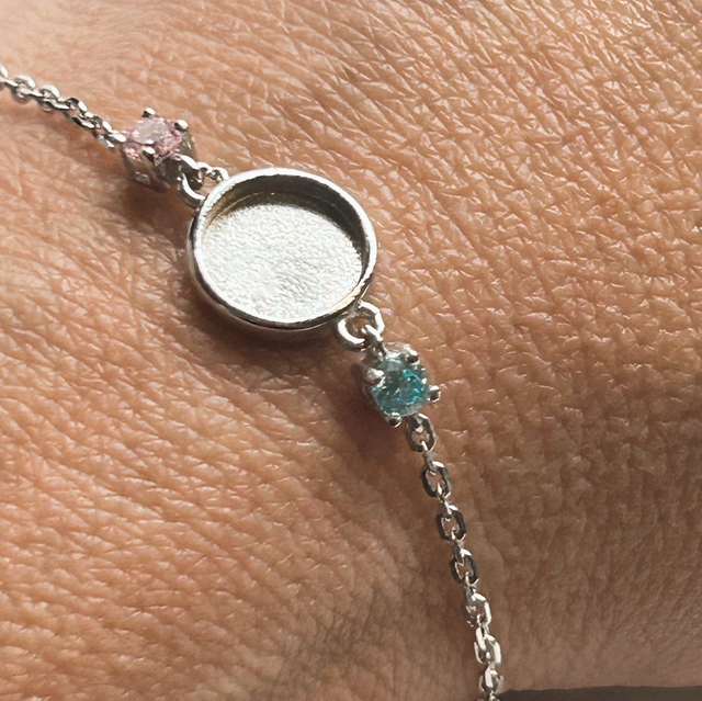 Armbånd shining • 2 fødselssteiner • 925 sterlingsølv