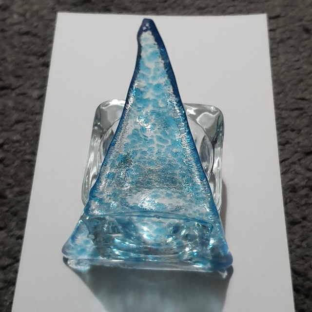 Blue on clear Xmas tree tealight design