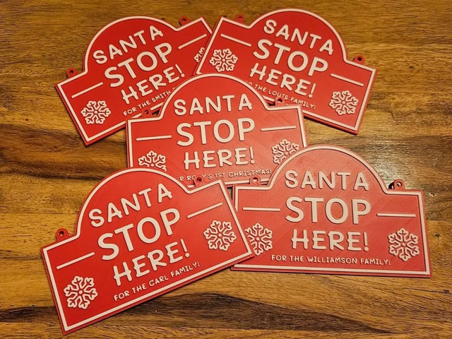 Personalised Santa Stop Here! Sign
