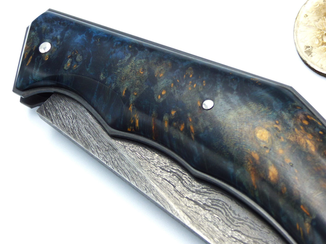 No'Name, cran forcé, Loupe d'Amboine stabilisée bleue Novawood.