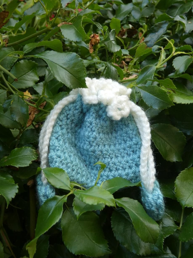 Porte monnaie gris bleu et blanc 