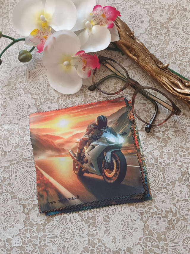 Chiffon Microfibre Moto Blanche Montagne