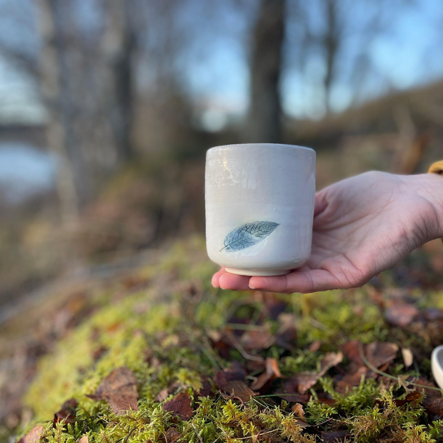 Leaf imprint tumbler