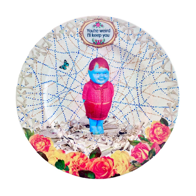 &quot;You&#039;re Weird I&#039;ll Keep You&quot; Off White Upcycled Wall Plate - House of Frisson