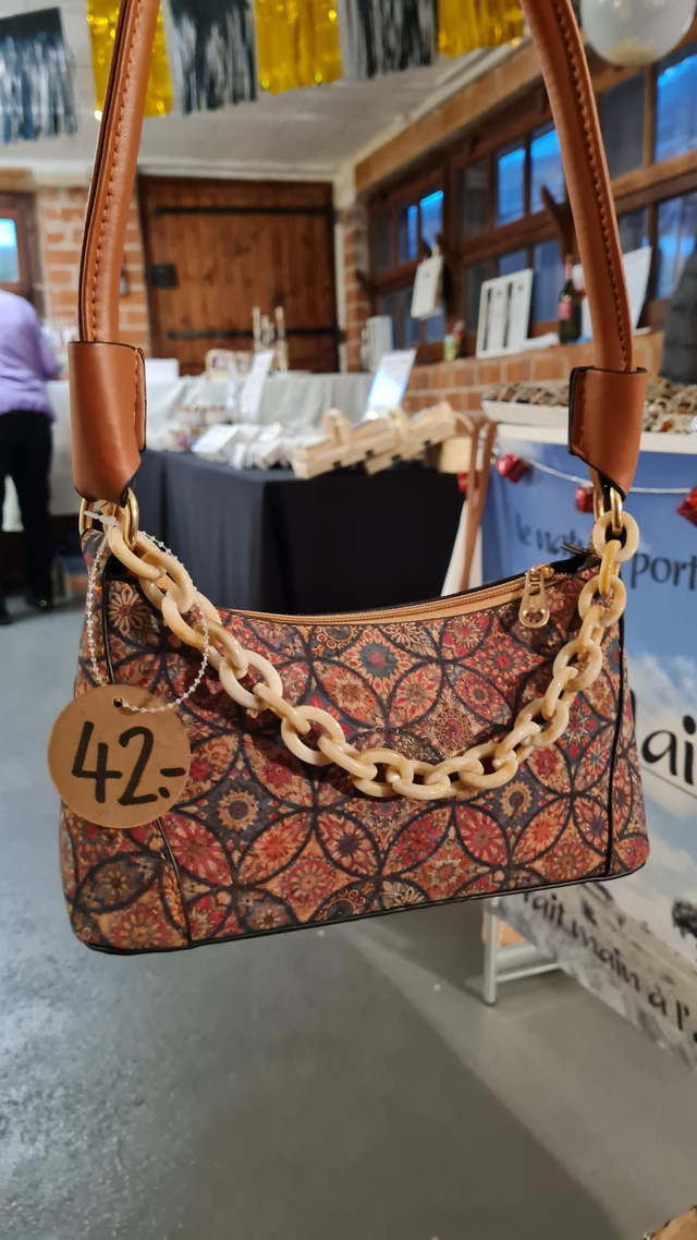 Sac à main avec chaîne liège imprimé Cathédrale 