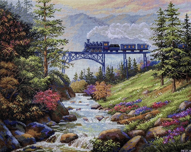 Merejka Mountain Railway Cross Stitch Kit