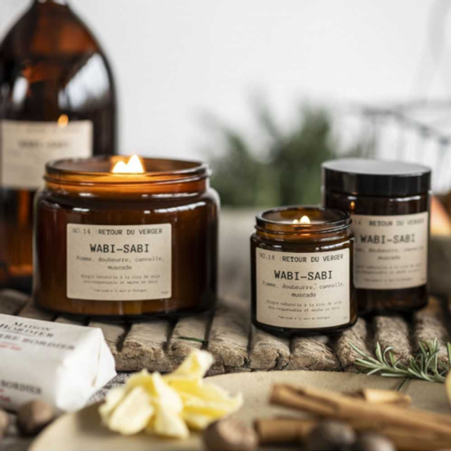 Bougie parfumée n°13 - Automne - Mèche en bois - Wabi-Sabi