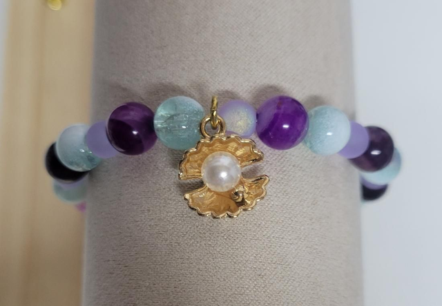 Bracelet pierre Agathe teintée